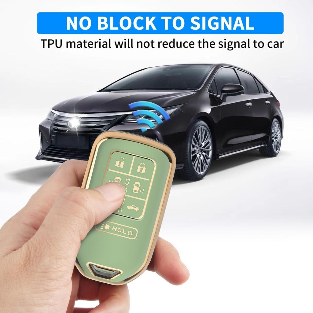 QBUC for Honda Odyssey 7 Button Key Fob Cover Case with Keychain for 2018-2024 Elite Touring EXL Sport EX Case Shell