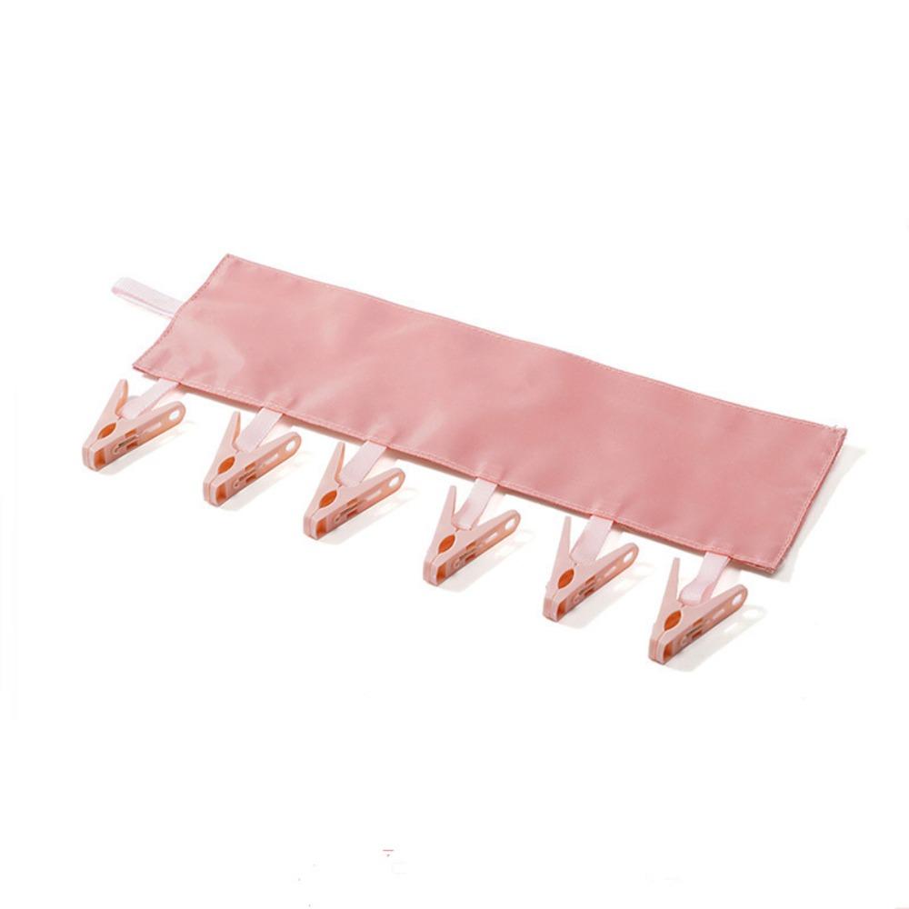 6 Clips Folding Clothes Hanger Space-Saving Portable Drying Rack Sock Clip  Dormitory