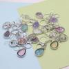 Natural Stone Crystals Teardrop Shape Photo Locket Keychain Featuring Diamonds Cut Designs for Sentimental Gifts
