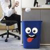 4Pcs Cartoon Face Trash Can Stickers Self-Adhesive Waterproof Pvc Glossy Finish For Wall, Toilet, Refrigerator Indoor Outdoor