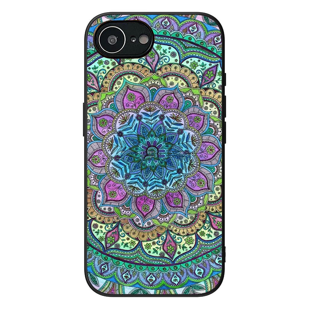 Mandala Texture Rose Flower Phone Case for Apple iPhone 16 17 Air 14 15 Pro Max Plus 16+ 16E 14+ ProMax Protective Cover