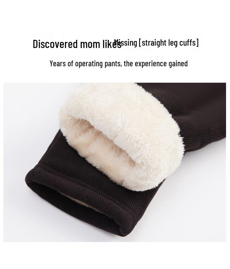 High-Waisted Fleece-Lined Winter Pants for Middle-Aged and Elderly Women