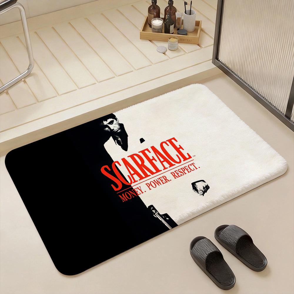 Klassiker S Scarface 1983 Fußmatte Eco Flanell Fußabtreter Rutschfest Geruchlos Innenbodenmatte Weicher Kurzer Plüsch Heimmatte