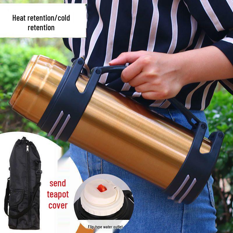 Large Capacity 304 Stainless Steel Vacuum Flask - Men's Portable Insulated Water Bottle for Outdoors and Construction Sites