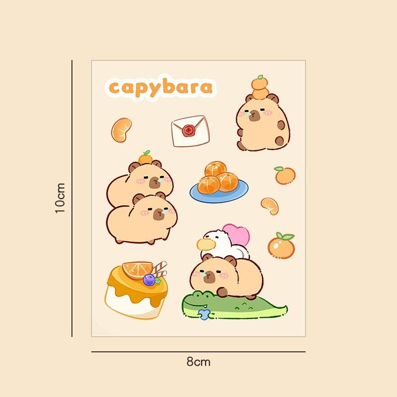 Cute Cartoon Capybara Stickers For Diy Scrapbook Journal Decoration Kids Craft Decals