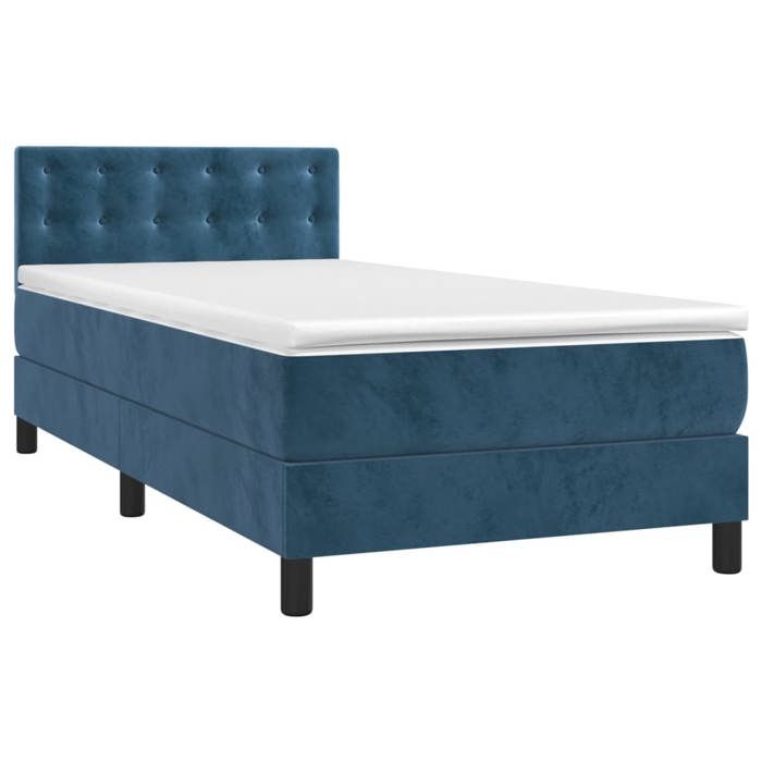 Maison Exclusive - Sommier à lattes de lit avec matelas et LED Bleu foncé 80x200cm