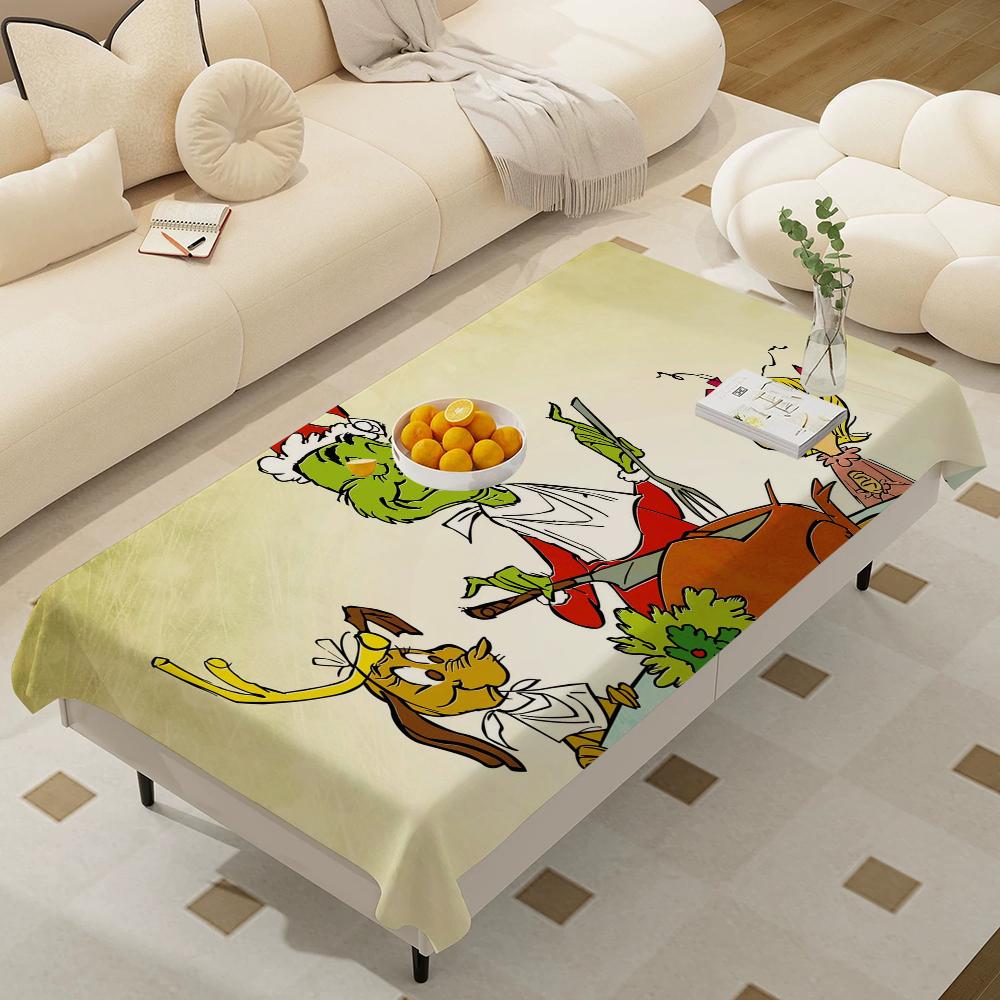 Cartoon The G-Grinchs Rectangle Waterproof Tablecloth Party Decor Farmhouse Kitchen Dining Table Cloth Wedding Decorations
