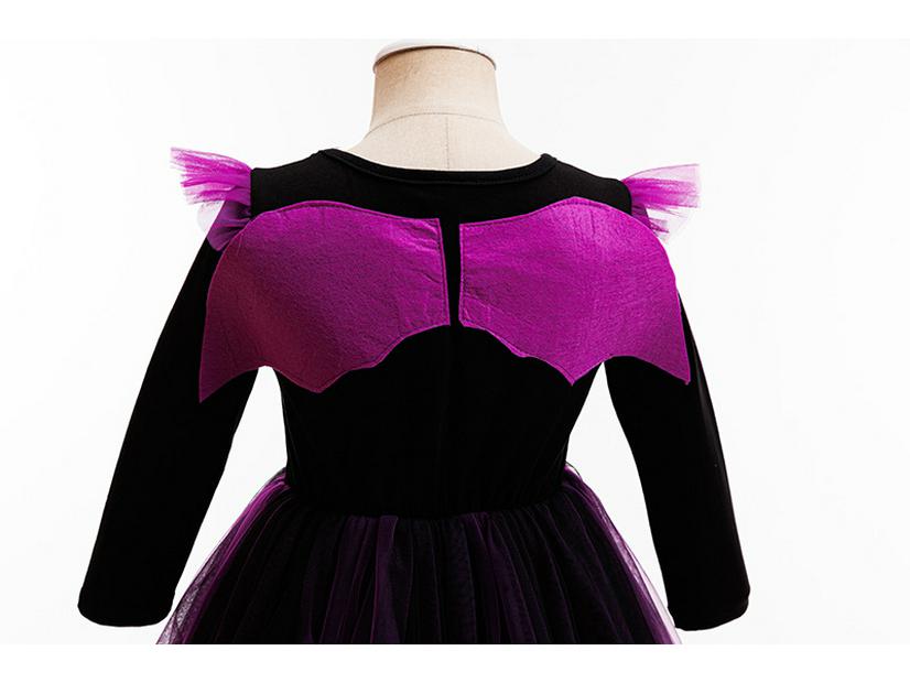Halloween Girls Witch Princess Mesh Skirt Dress