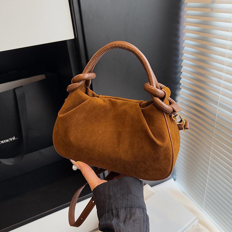 Retro portable shoulder bag spring and summer new messenger bag casual solid color commuter women's bag