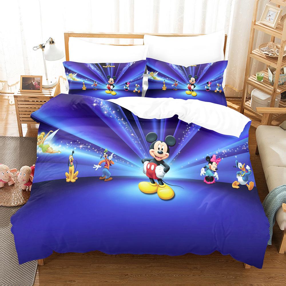 3D Cartoon Animation Bedding Three-Piece Digital Printing Microfiber Polyester Cotton Quilt Cover