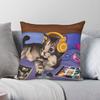 Nostalgic Music Cat Square Pillowcase Polyester Linen Velvet Printed Zip Decor Pillow Case Car Cushion Cover Wholesale