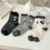 New Ideas for Autumn and Winter of 24 Yarn Socks for Children Cartoon Gray Style Plush Cute Long Tube Cotton Socks