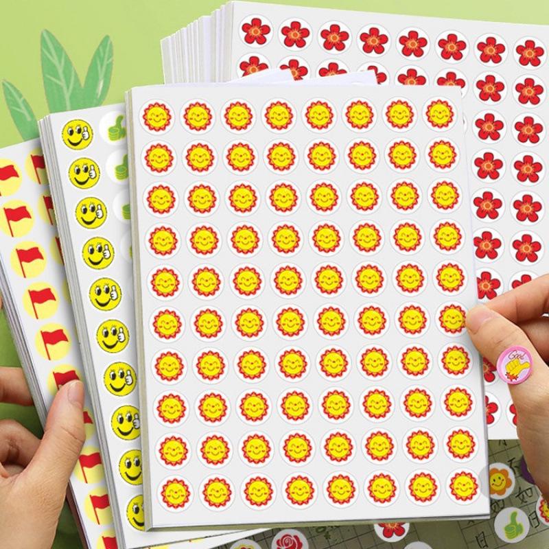 Yellow Star Reward Stickers for Kids - Smiley Face for Self-Discipline & Praise In Elementary School