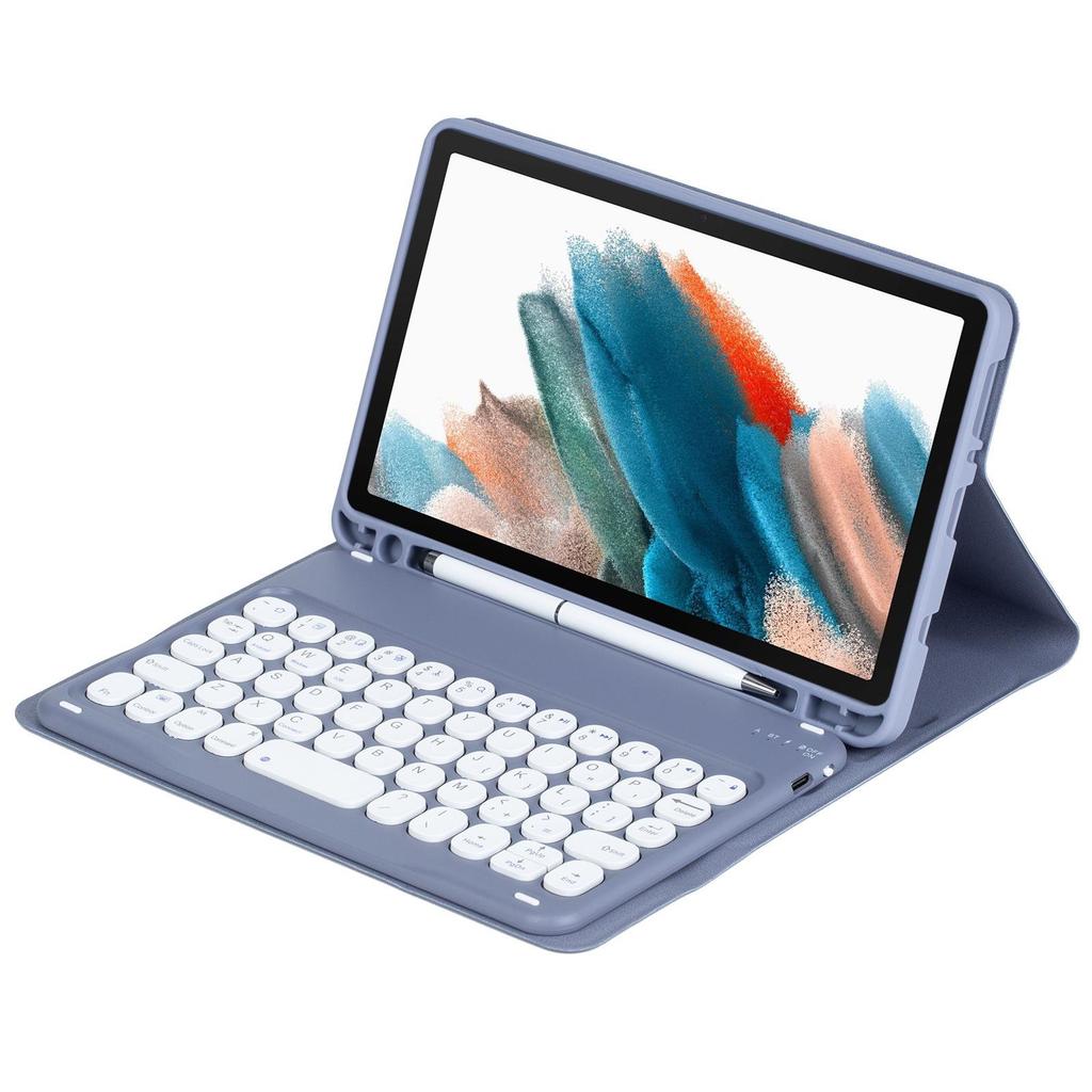 Compatible with Samsung Galaxy Tab A11: Case with Pen Slot & Round Cap Bluetooth Keyboard for 8.7-inch Tablet.