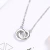 Simple Micro Inlaid Zircon Double Interlocking Circle Pendant Clavicle Necklace For Women