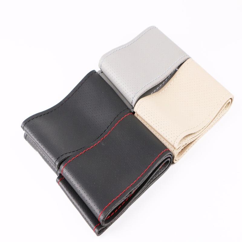 Durable Ventilate Car Steering Wheel Cover With Needles and Thread /summer Micro Fiber Leather Steering-Wheel Covers