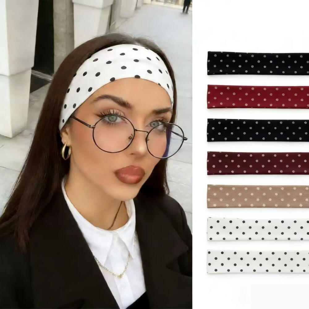 Fashion Polka Dot Makeup Hairband Hair Accessories New Wave Yoga Elastic Headband Sports Fitness Sweat-absorbent Hairband