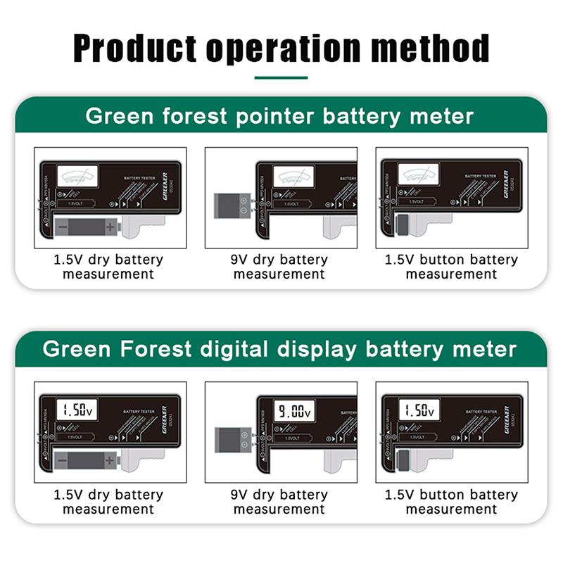 Bt-168D Battery Tester Universal Digital Lcd Tester Aa Aaa Cd 9V 1.5V Button Cell Voltage Battery Voltage Tester
