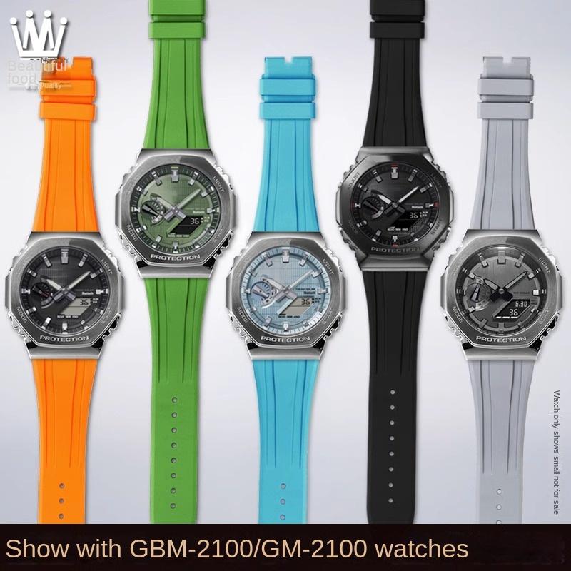 GA-2100 watch band For Casio GBM-2100/GM-2100/GA-B2100 Series Quick Release Protruding Rubber Watch Band Strap Bracelet 16mm