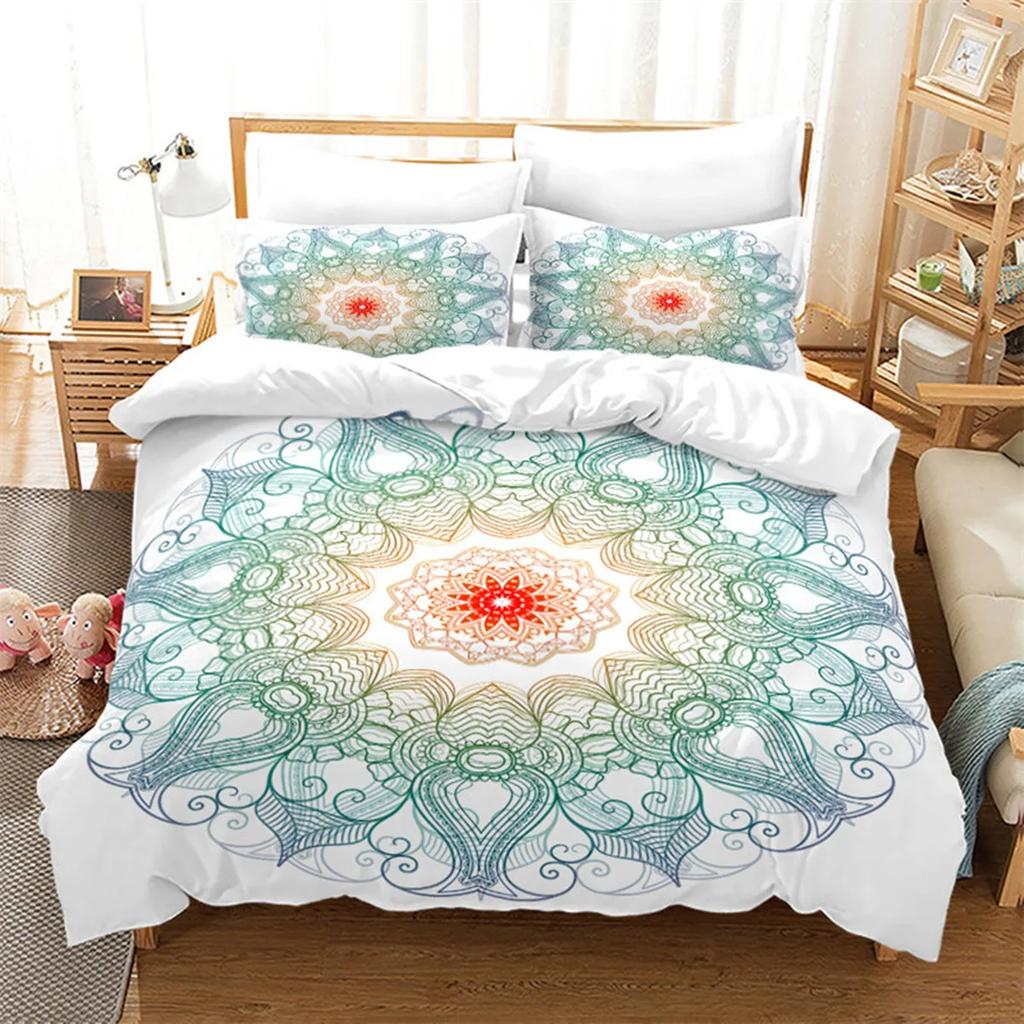 Microfiber Exotic Animals Duvet Cover Bohemia Mandala for Women Men Kids for Bedroom Decorations Wolf Dreamcatcher Queen King