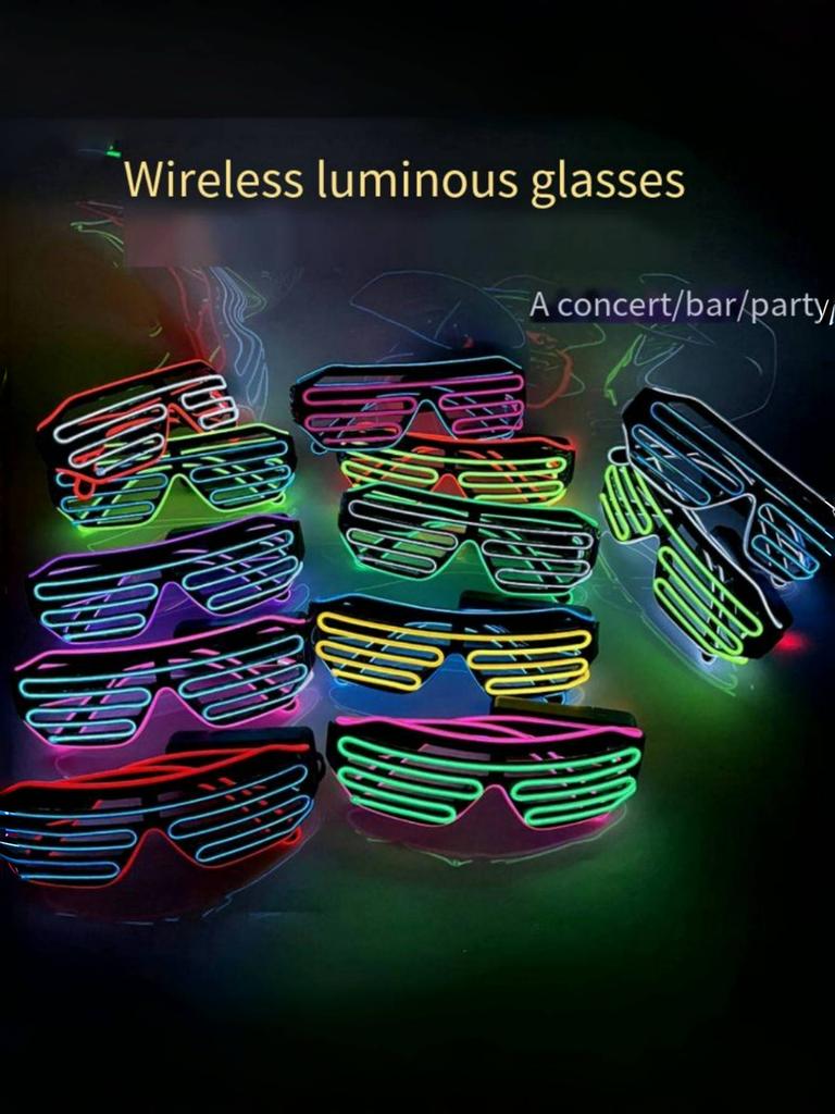 LED luminous glasses bar disco blinds atmosphere props party Cyberpunk sci-fi technology EL glasses glow (without batteries)