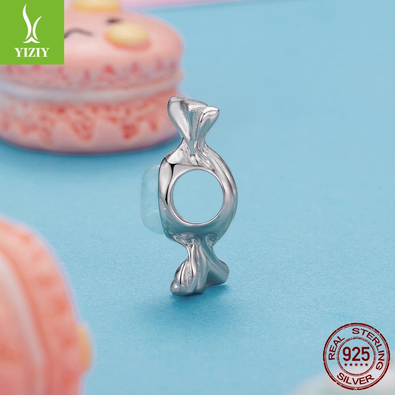 S925 Sterling Silver Sweet Candy Beaded Accessories Romantic Surprise Tianhe Stone Bracelet Beads