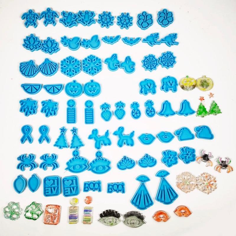 DIY Art Crafts Ear Studs Casting Mold Handmade DIY Earrings Silicone Mold Eardrops Danglers UV Crystal Resin Epoxy Mold
