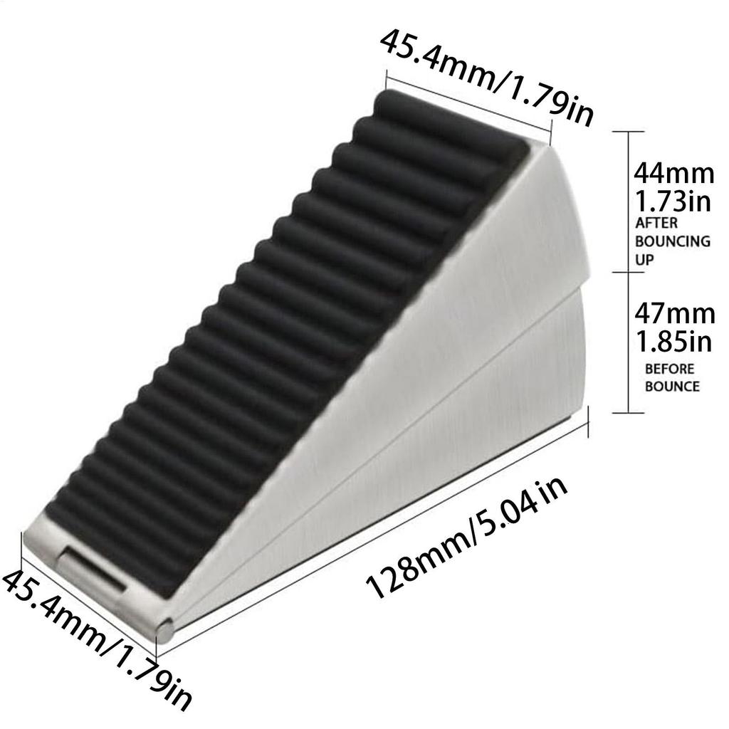 Heavy Duty Door Stopper Height Adjustable Spring Loaded Wedge Door Rear Retainer Non-Slip Door Stop For Home Office