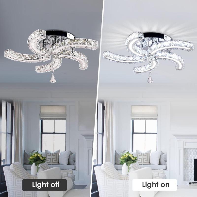 Modern K9 Crystal Led Ceiling Light Indoor Luxury Chandelier Windmill Designed Dining Room Plafon Living Room Decor Lamp Lustre