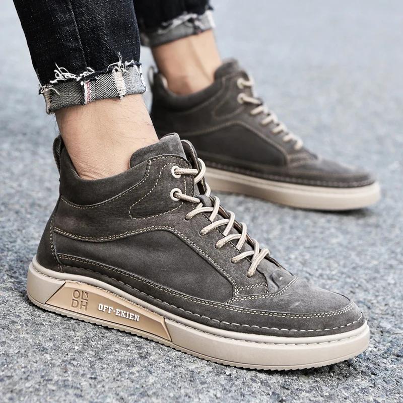 Mode Hohe Qualität Winterstiefel Herrenschuhe 2024 High Top Sneakers Freizeitschuhe Mode Herren Plüsch Warme Brogue Schuhe Retro