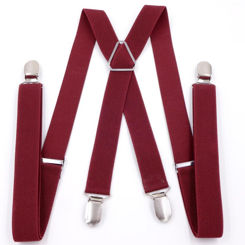 

Suspenders Solid Suspenders Overalls Men Elastic Adjustable Belt X-Shape Braces Sling Clip Women Gallowses Clothing Aaccessories вино красного