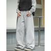Wassup Glacier Blue American Retro Washed Jeans Men's Casual Straight Pants Distressed High Street Wide Leg Long Pants