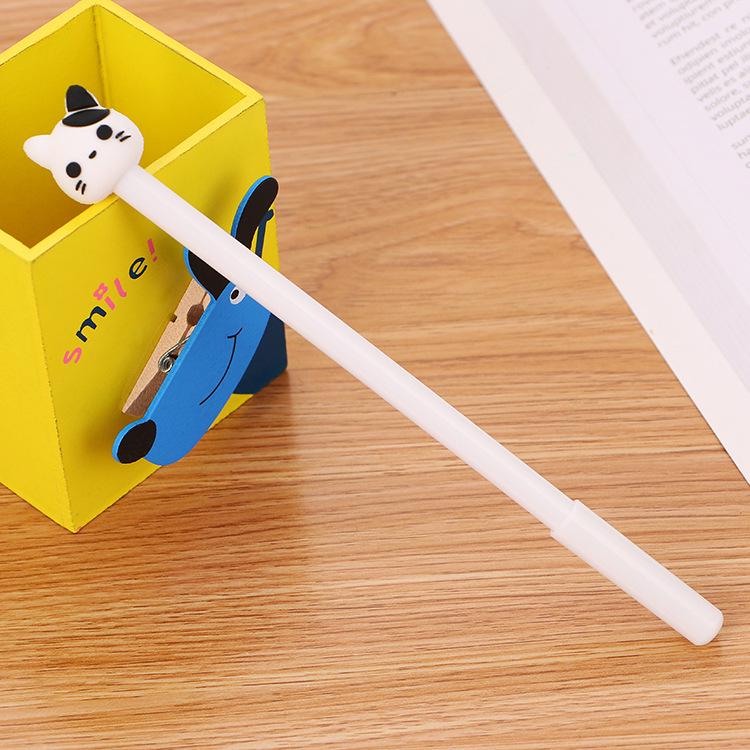 Cute Cartoon Cat Neutral Pen - Creative Stationery for Students and Office, Black Ink