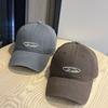 Korean-style fashion yellow letter embroidery Korean-style washed cotton baseball cap for young couples, suitable for outings, unisex sun hat