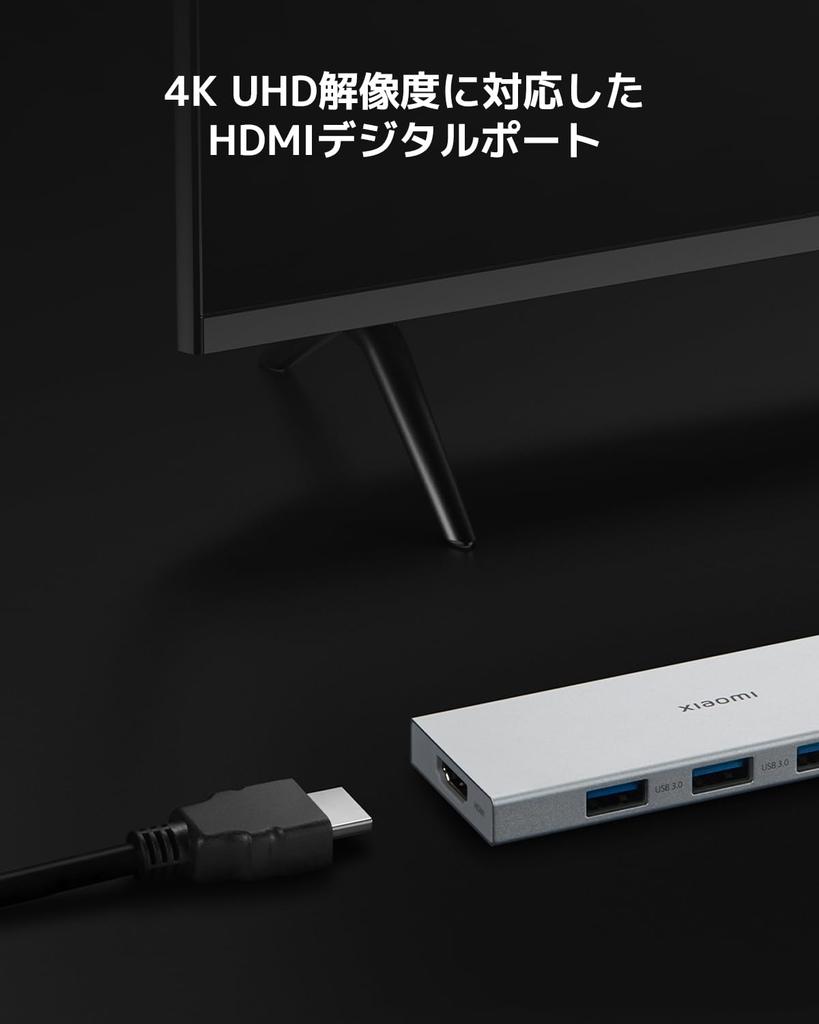 Xiaomi Hub Dual Display 4K PD100W Fast Charging High Speed HDMI Port High Speed Data Transfer Storage Protection Compatible with OS 5-in-1 Type-C