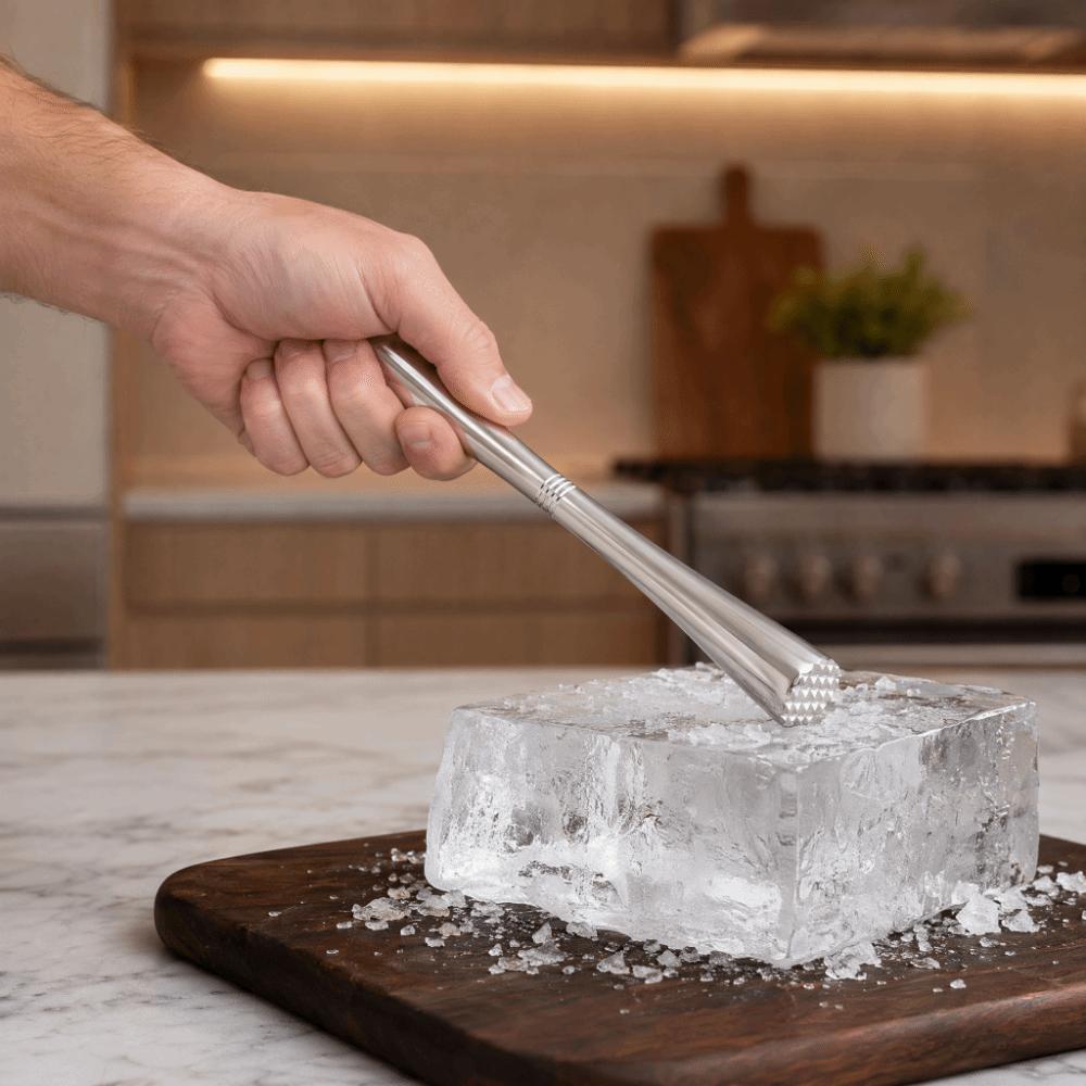 Manual Operation Metal Ice Chipper Metal Ice Pick Tool Professional Ice Crusher Stick Bartender