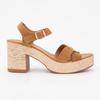 Women's Leather Heeled Sandals with Gold Buckle CARLA TORTOSA