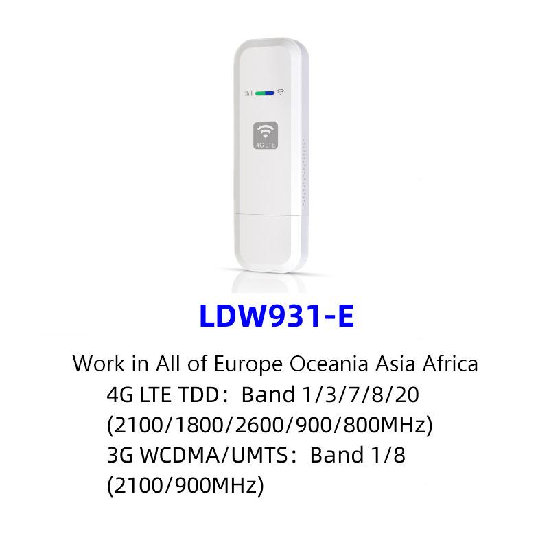 

Ldw931 4G WiFi роутер Nano SIM-карта Портативний WiFi LTE USB 4G модем Кишенькова точка доступу 10 WiFi користувачів Донгл