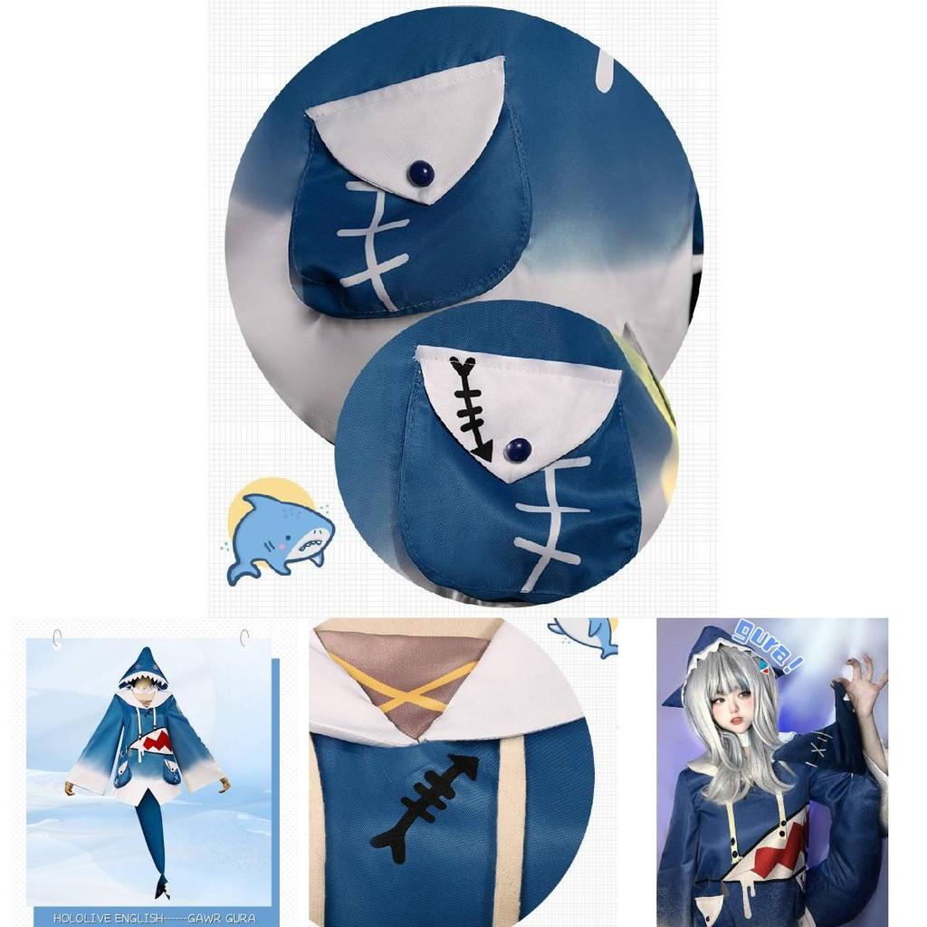 Get Hololive Gawr Gura Cosplay Costume Shark Jacket Outfit With Fish Tail Role Play