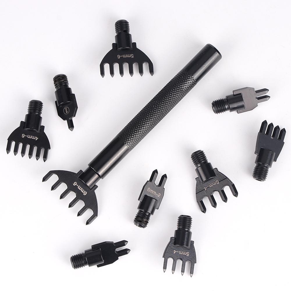 1set Adjustable Leather Punch Tooth Head, 4/5/6mm Leather Stitching Punching Set, Handmade Diy Leather Polishing & Cutting Tool