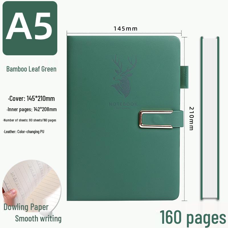 A5 Business Office Notebook with Thickened Pages and Simple Buckle, Ideal for Meetings, Record Keeping, Custom Logo Printable