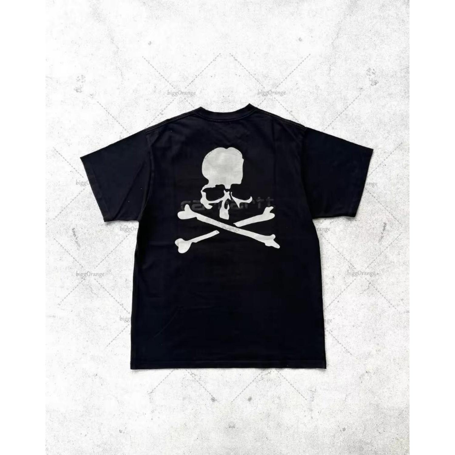 

American High Street Fashion Clothing Street Hip-hop Retro Skull Fashionable Loose T-shirt Men Harajuku Y2K Casual Short Sleeves XXXXXL чорний