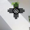 Zia Sun Metal Wall Art Sculpture Pueblo Iron Decor Southwest Native American Design Indoor Outdoor Hanging Ornament Culture Gift