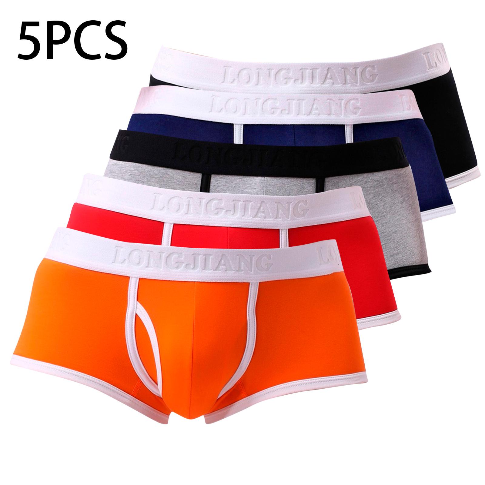 

1/5 шт., сексуальное мужское однотонное дышащее нижнее белье, трусы с выпуклым мешком, шорты, трусы XL/5PCS