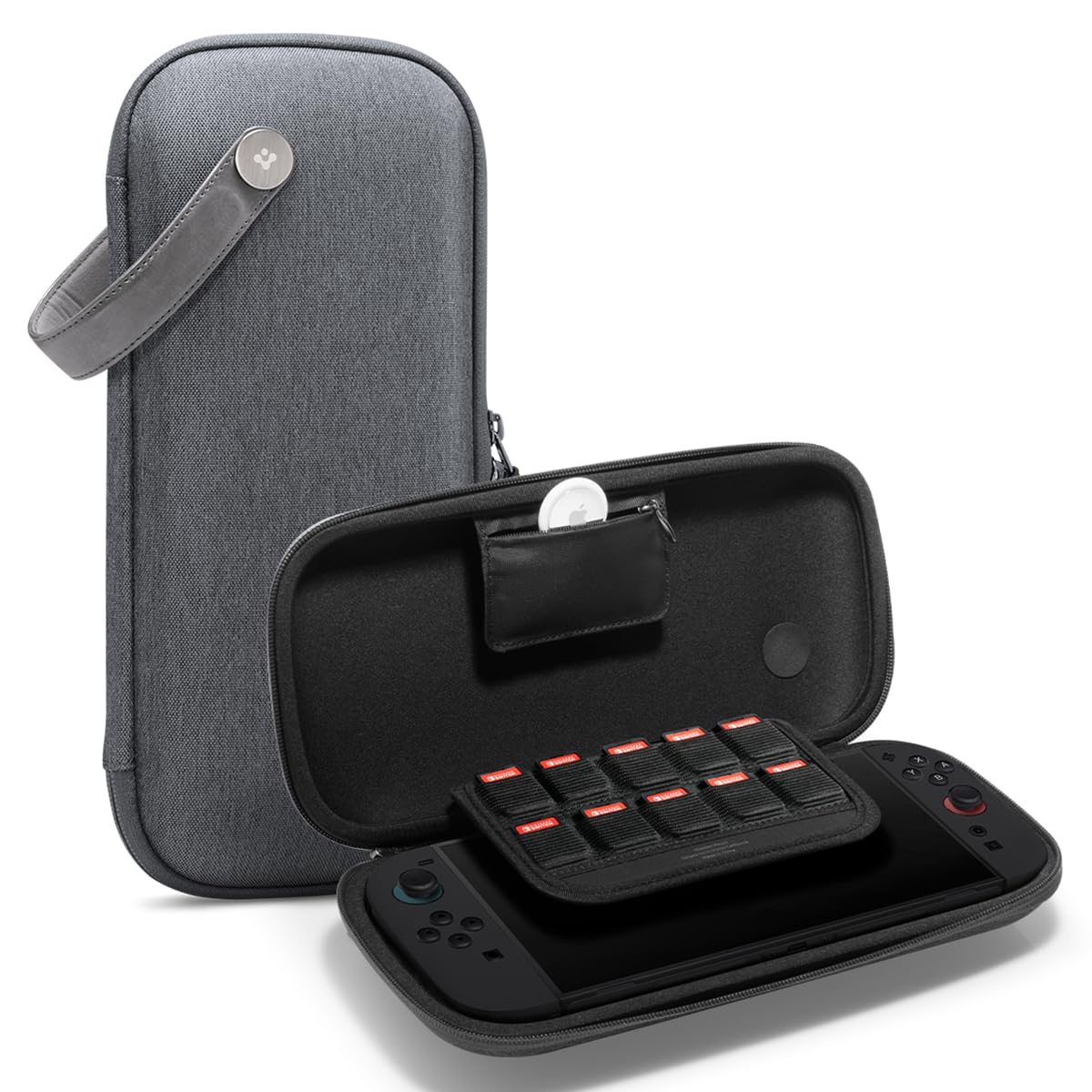 

Сумісний чохол Spigen Switch2, тонкий, 10 ігрових карт, захисний чохол для зберігання AirTag, ударостійкий, портативний, Class Den AGP09077 (Вугільно-сірий)