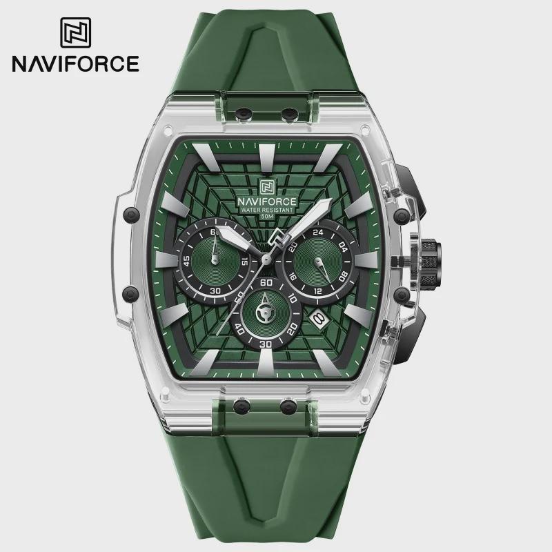 Men Watches Multifunctional Chronograph Wristwatches Luminous Hands Waterproof Silicone Strap Watch Square Dial