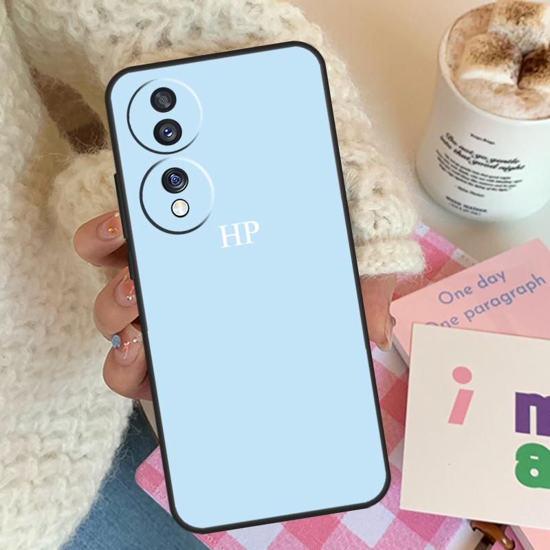 Personalised Pastel Initials Monogram Phone Case For Honor Magic 5 Pro 50 70 90 Lite 8X 9X X6 X7 X8 X9 X8a X7a X6a X9b X9a Cover
