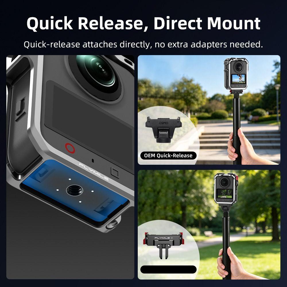 1/4" Threads Expansion Protective Frame Case for DJI Osmo 360 II/Osmo 360 Action Camera Accessories