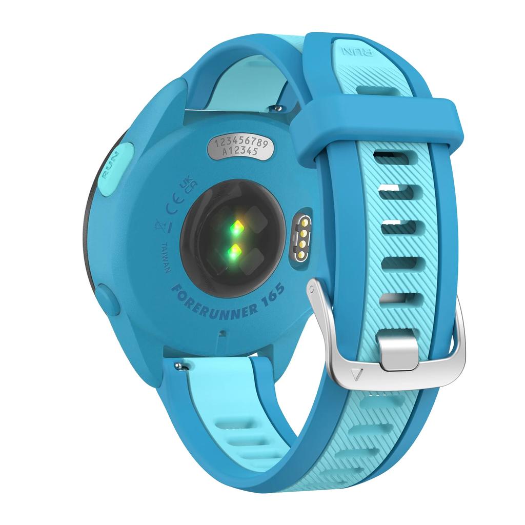 20mm Quick Release Two-Tone Silicone Band For Garmin Watch Sports Strap Bracelet