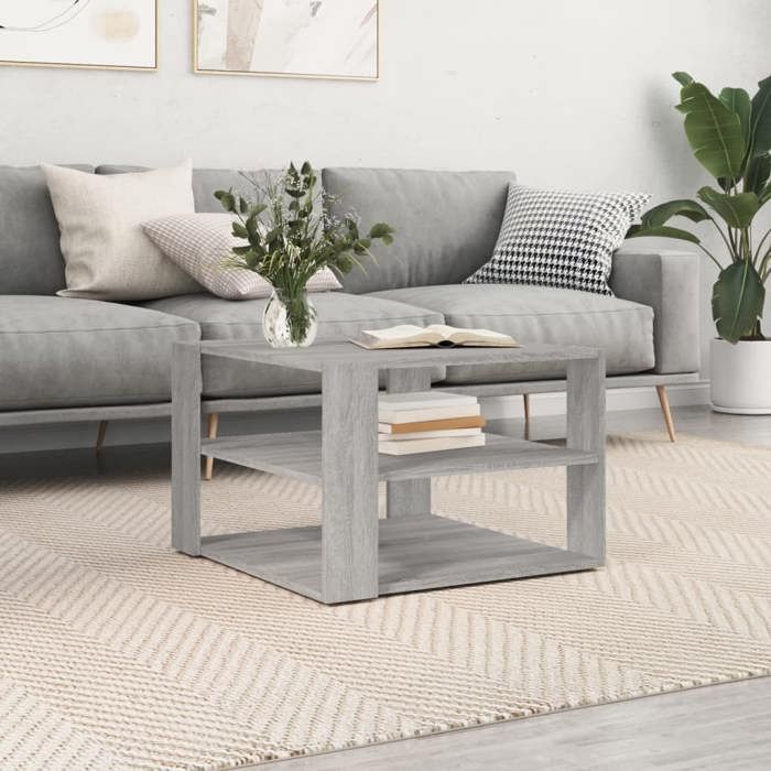 VidaXL Coffee Table Sonoma Grey 59.5x59.5x40 Cm Engineered Wood 834255